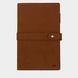 JOHANN Buchhülle mit Buch cognac