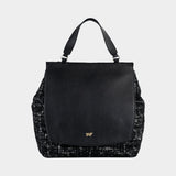 PAULINE Tote Bag mit Überschlag schwarz