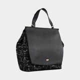 PAULINE Tote Bag mit Überschlag schwarz