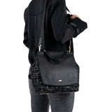 PAULINE Tote Bag mit Überschlag schwarz