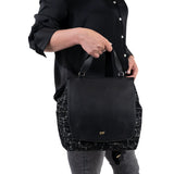 PAULINE Tote Bag mit Überschlag schwarz