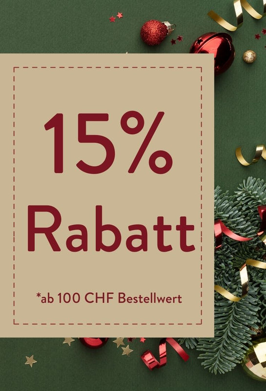 2. Adventsdeal: 15% Rabatt ab 100CHF Einkaufswert Mobile