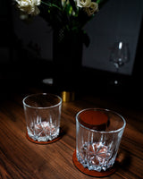 Glasuntersetzer im Halter (6 Stück) cognac
